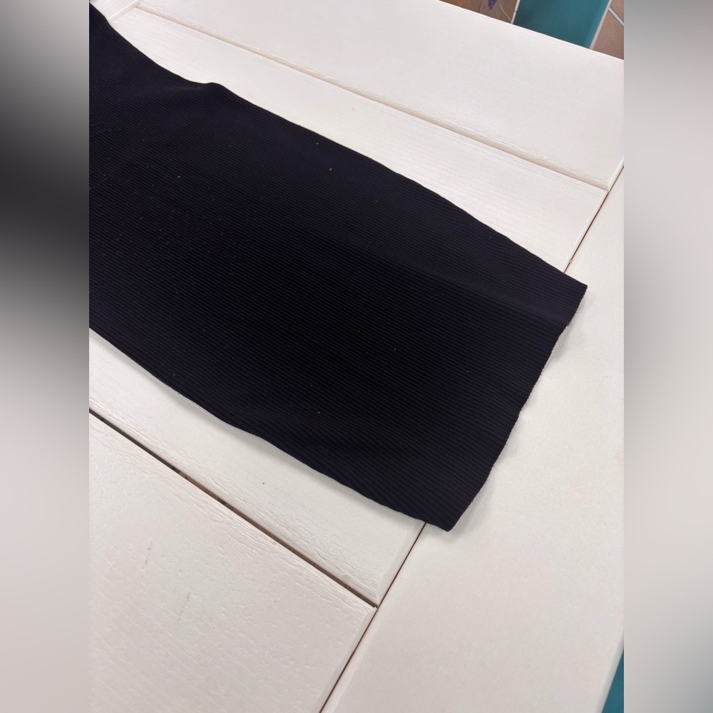 Black Ribbed Bodycon Dress - Picture 3 of 7